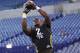 INDIANAPOLIS, IN - FEBRUARY 25: Tight end Orson Charles of Georgia participates in a drill during the 2012 NFL Combine at Lucas Oil Stadium on February 25, 2012 in Indianapolis, Indiana. (Photo by Joe Robbins/Getty Images)