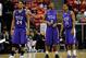 LAS VEGAS, NV - MARCH 08: Adrick McKinney #24, Connell Crossland #2 and Nate Butler #21 of the Texas Christian Horned Frogs wait for a teammate to shoot a technical free throw against the Colorado State Rams during a quarterfinal game of the Conoco Mountain West Conference Basketball tournament at the Thomas & Mack Center March 8, 2012 in Las Vegas, Nevada. Colorado State won 81-60. (Photo by Ethan Miller/Getty Images)