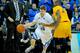 OMAHA, NE - FEBRUARY 18: Grant Gibbs #10 of the Creighton Bluejays drives on Larry Anderson #21 of the Long Beach State 49ers during their game at CenturyLink Center February 18, 2012 in Omaha, Nebraska. Creighton beat Long Beach State on a last second shot 81-79. (Photo by Eric Francis/Getty Images)