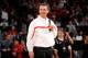 COLUMBUS, OH - JANUARY 15: Head football coach Urban Meyer of the Ohio State Buckeyes is introduced to the crowd at halftime of the basketball game between the Indiana Hoosiers and the Ohio State Buckeyes on January 15, 2012 at Value City Arena in Columbus, Ohio. (Photo by Jamie Sabau/Getty Images)