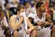 SAN ANTONIO, TX - MARCH 27: (L-R) Brady Morningstar #12 and Markieff Morris #21 of the Kansas Jayhawks react during the southwest regional final of the 2011 NCAA men's basketball tournament against the Virginia Commonwealth Rams at the Alamodome on March 27, 2011 in San Antonio, Texas. Virginia Commonwealth defeated Kansas 71-61. (Photo by Ronald Martinez/Getty Images)