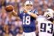 INDIANAPOLIS - JANUARY 02: Peyton Manning #18 of the Indianapolis Colts throws a pass during NFL game against the Tennessee Titans at Lucas Oil Stadium on January 2, 2011 in Indianapolis, Indiana. (Photo by Andy Lyons/Getty Images)