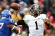 KANSAS CITY, MO - NOVEMBER 26: Quarterback James Franklin #1 of the Missouri Tigers passes during the game against the Kansas Jayhawks on November 26, 2011 at Arrowhead Stadium in Kansas City, Missouri. (Photo by Jamie Squire/Getty Images)