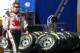Greg Biffle, points leader, walks through the Daytona garage before the season started. before