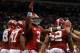 NEW ORLEANS, LA - JANUARY 09: Trent Richardson #3 of the Alabama Crimson Tide celebrates after scoring a touchdown in the fourth quarter against the Louisiana State University Tigers during the 2012 Allstate BCS National Championship Game at Mercedes-Benz Superdome on January 9, 2012 in New Orleans, Louisiana. (Photo by Ronald Martinez/Getty Images)