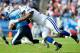 NASHVILLE, TN - OCTOBER 30: Ricardo Mathews #91 of the Indianapolis Colts sacks quarterback Matt Hasselbeck #8 of the Tennessee Titans during play at LP Field on October 30, 2011 in Nashville, Tennessee. The Titans won 27-10. (Photo by Grant Halverson/Getty Images)