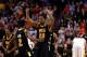 PORTLAND, OR - MARCH 15: Briante Weber #2 and Bradford Burgess #20 of the Virginia Commonwealth Rams react after defeating the Wichita State Shockers 62-59 in the second round of the 2012 NCAA men's basketball tournament at Rose Garden Arena on March 15, 2012 in Portland, Oregon. (Photo by Jonathan Ferrey/Getty Images)