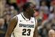 INDIANAPOLIS, IN - MARCH 11: Draymond Green #23 of the Michigan State Spartans reacts againsst the Ohio State Buckeyes during the Final Game of the 2012 Big Ten Men's Conference Basketball Tournament at Bankers Life Fieldhouse on March 11, 2012 in Indianapolis, Indiana. (Photo by Andy Lyons/Getty Images)