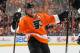 PHILADELPHIA, PA - JANUARY 22: Scott Hartnell #19 of the Philadelphia Flyers celebrates his third goal of the second period against the Boston Bruins on January 22, 2012 at Wells Fargo Center in Philadelphia, Pennsylvania. (Photo by Jim McIsaac/Getty Images)
