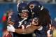 CHICAGO, IL - DECEMBER 18: Kahlil Bell #32 of the Chicago Bears celebrates a touchdown catch with Marion Barber #24 against the Seattle Seahawks at Soldier Field on December18, 2011 in Chicago, Illinois. The Seahawks defeated the Bears 38-14. (Photo by Jonathan Daniel/Getty Images)
