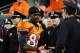 DENVER, CO - SEPTEMBER 12: Brandon Lloyd #84 of the Denver Broncos greets Police Officers prior to the game against the Oakland Raiders at Sports Authority Field at Mile High on September 12, 2011 in Denver, Colorado. (Photo by Garrett W. Ellwood/Getty Images)