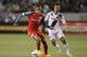 CARSON, CA - MARCH 14: Ryan Johnson #9 of Toronto FC attacks while being pursued by Juninho #19 of the Los Angeles Galaxy in the first half during a CONCACAF Champions League game at The Home Depot Center on March 14, 2012 in Carson, California. (Photo by Jeff Gross/Getty Images)