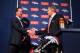ENGLEWOOD, CO - MARCH 20: Quarterback Peyton Manning (R) shakes hands with executive vice president of football operations John Elway during a news conference announcing Manning's contract with the Denver Broncos in the team meeting room at the Paul D. Bowlen Memorial Broncos Centre on March 20, 2012 in Englewood, Colorado. Manning, entering his 15th NFL season, was released by the Indianapolis Colts on March 7, 2012, where he had played his whole career. It has been reported that Manning will sign a five-year, $96 million offer. (Photo by Doug Pensinger/Getty Images)