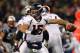 FOXBORO, MA - JANUARY 14: Tim Tebow #15 of the Denver Broncos throws a pass against the New England Patriots during their AFC Divisional Playoff Game at Gillette Stadium on January 14, 2012 in Foxboro, Massachusetts. (Photo by Al Bello/Getty Images)