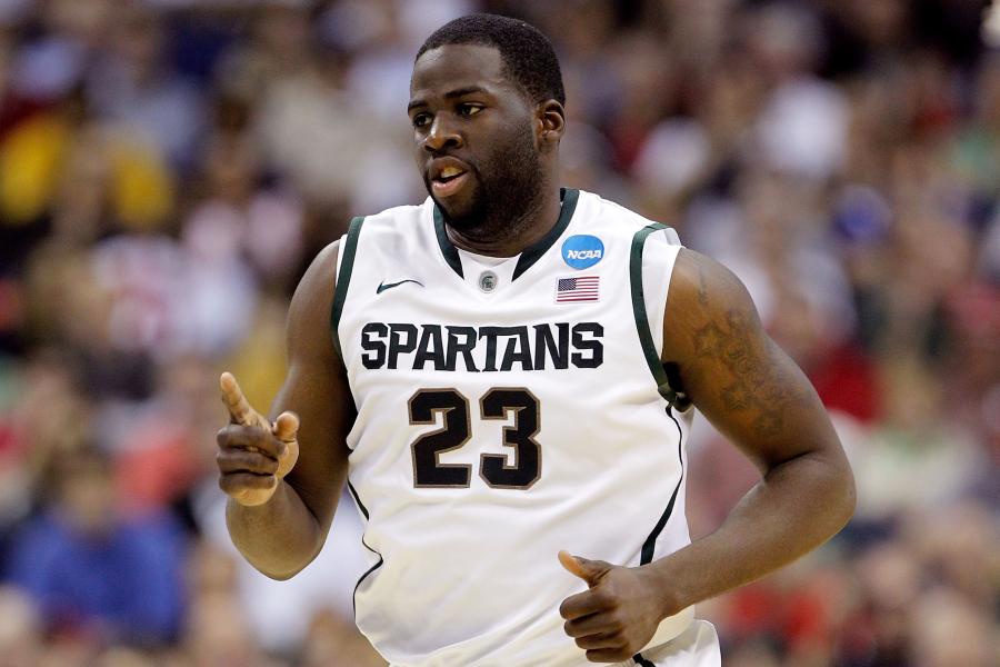 Draymond Green Michigan State Spartans Unsigned Celebrates Three-Point Shot  in the 2011 NCAA Men's Basketball Tournament Photograph
