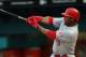 MIAMI - JUNE 9: Ken Griffey Jr. #3 of the Cincinnati Reds hits his 600th career home run against the Florida Marlins in the first inning on June 9, 2008 at Dolphin Stadium in Miami, Florida. (Photo by Eliot J. Schechter/Getty Images)