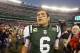 EAST RUTHERFORD, NJ - DECEMBER 24: Mark Sanchez #6 of the New York Jets walks off the field after a game against the New York Giants at MetLife Stadium on December 24, 2011 in East Rutherford. New Jersey. The Giants won 29 - 14. (Photo by Rich Schultz/Getty Images)
