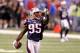 INDIANAPOLIS, IN - FEBRUARY 05: Mark Anderson #95 of the New England Patriots reacts after he recorded a sack against Eli Manning #10 of the New York Giants during Super Bowl XLVI at Lucas Oil Stadium on February 5, 2012 in Indianapolis, Indiana. The Giants won 21-17. (Photo by Andy Lyons/Getty Images)