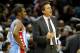 CHARLOTTE, NC - FEBRUARY 11: Chris Paul #3 of the Los AAngeles Clippers and head coach Vinny Del Negro talk during their game against the Charlotte Bobcats at Time Warner Cable Arena on February 11, 2012 in Charlotte, North Carolina. NOTE TO USER: User expressly acknowledges and agrees that, by downloading and or using this photograph, User is consenting to the terms and conditions of the Getty Images License Agreement. (Photo by Streeter Lecka/Getty Images)