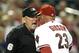 PHOENIX, AZ - APRIL 12: Manager Kirk Gibson of the Arizona Diamondbacks argues with home plate home plate umpire Bob Davidson after being ejected from the Major League Baseball game against the St. Louis Cardinals at Chase Field on April 12, 2011 in Phoenix, Arizona. (Photo by Christian Petersen/Getty Images)