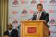 COLUMBUS, OH - NOVEMBER 28: Urban Meyer speaks to the media after being introduced as the new head coach of Ohio State football on November 28, 2011 in Columbus, Ohio. (Photo by Jamie Sabau/Getty Images)