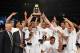 NEW YORK, NY - MARCH 29: The Stanford Cardinals are seen holding the championship trophy after defeating the Minnesota Golden Golphers in the NIT men's basketball championship at Madison Square Garden on March 29, 2012 in New York City. (Photo by Jason Szenes/Getty Images)