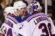 BOSTON, MA - FEBRUARY 14: Ryan Callahan #24 and Henrik Lundqvist #30 of the New York Rangers celebrate the win over the Boston Bruins on February 14, 2012 at TD Garden in Boston, Massachusetts. The New York Rangers defeated the Boston Bruins 3-0. (Photo by Elsa/Getty Images)