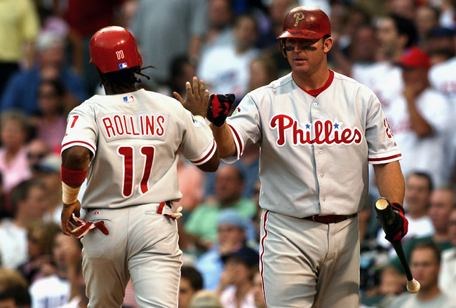 Vintage photo: Phillies rookies Jimmy Rollins, Pat Burrell play dress up