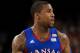 NEW ORLEANS, LA - APRIL 02: Thomas Robinson #0 of the Kansas Jayhawks runs up the court during the National Championship Game of the 2012 NCAA Division I Men's Basketball Tournament against the Kentucky Wildcats at the Mercedes-Benz Superdome on April 2, 2012 in New Orleans, Louisiana. (Photo by Ronald Martinez/Getty Images)