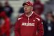 COLUMBIA, SC - NOVEMBER 06: Head coach Bobby Petrino of the Arkansas Razorbacks watches his team during warm ups before the start of their game against the South Carolina Gamecocks at Williams-Brice Stadium on November 6, 2010 in Columbia, South Carolina. (Photo by Streeter Lecka/Getty Images)