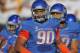 FORT COLLINS, CO - OCTOBER 15: Billy Winn #90 and the Boise State Broncos defense face the Colorado State Rams at Sonny Lubick Field at Hughes Stadium on October 15, 2011 in Fort Collins, Colorado. The Broncos defeated the Rams 63-13. (Photo by Doug Pensinger/Getty Images)