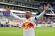HARRISON, NJ - MARCH 25: Thierry Henry #14 of the New York Red Bulls celebrates his second goal of the game against the at Red Bull Arena on March 25, 2012 in Harrison, New Jersey. (Photo by Jim McIsaac/Getty Images for New York Red Bulls)