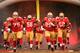 SAN FRANCISCO, CA - JANUARY 22: (L-R) Alex Boone #75, Tavares Gooden #56, Ricky Jean Francois #95 and Chilo Rachal #62 of the San Francisco 49ers run onto the field to play against the New York Giants during the NFC Championship Game at Candlestick Park on January 22, 2012 in San Francisco, California. (Photo by Ezra Shaw/Getty Images)