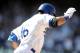 LOS ANGELES, CA - APRIL 10: Andre Ethier #16 of the Los Angeles Dodgers reacts to his solo homerun to take a 2-1 lead over the Pittsburgh Pirates in the eighth inning during opening day at Dodger Stadium on April 10, 2012 in Los Angeles, California. The Dodgers won 2-1. (Photo by Harry How/Getty Images)