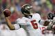 ATLANTA, GA - JANUARY 01: Josh Freeman #5 of the Tampa Bay Buccaneers against the Atlanta Falcons at Georgia Dome on January 1, 2012 in Atlanta, Georgia. (Photo by Kevin C. Cox/Getty Images)