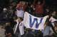 DENVER, CO - APRIL 16: Chicago Cubs fans celebrate the Cubs 8-3 win over the Colorado Rockies at Coors Field on April 16, 2011 in Denver, Colorado. (Photo by Doug Pensinger/Getty Images)
