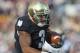 SOUTH BEND, IN - OCTOBER 29: Michael Floyd#3 of the Notre Dame Fighting Irish runs for a touchdown after catching a pass against the Navy Midshipmen at Notre Dame Stadium on October 29, 2011 in South Bend, Indiana. Notre Dame defeated Navy 56-14. (Photo by Jonathan Daniel/Getty Images)