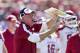 OXFORD, MS - OCTOBER 22: Head Coach Bobby Petrino of the Arkansas Razorbacks calls a timeout during a game against the Ole Miss Rebels at Vaught-Hemingway Stadium on October 22, 2011 in Oxford, Mississippi. The Razorbacks defeated the Rebels 29 to 24. (Photo by Wesley Hitt/Getty Images)