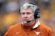 COLUMBIA, MO - NOVEMBER 12: Head coach Mack Brown of the Texas Longhorns watches from the sidelines during the game against the Missouri Tigers on November 12, 2011 at Faurot Field/Memorial Stadium in Columbia, Missouri. (Photo by Jamie Squire/Getty Images)