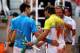 MADRID, SPAIN - MAY 16: Rafael Nadal of Spain at the net after his three set victory against Novak Djokovic of Serbia in their semi-final during the Madrid Open tennis tournament at the Caja Magica on May 16, 2009 in Madrid, Spain. (Photo by Clive Brunskill/Getty Images)