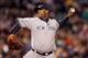 BALTIMORE, MD - APRIL 11: Starting pitcher CC Sabathia #52 of the New York Yankees throws to a Baltimore Orioles batter during the third inning at Oriole Park at Camden Yards on April 11, 2012 in Baltimore, Maryland. (Photo by Rob Carr/Getty Images)