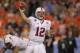 GLENDALE, AZ - JANUARY 02: Andrew Luck #12 of the Stanford Cardinal throws a pass against the Oklahoma State Cowboys during the Tostitos Fiesta Bowl on January 2, 2012 at University of Phoenix Stadium in Glendale, Arizona. Oklahoma State won 41-38 in overtime. (Photo by Doug Pensinger/Getty Images)
