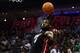 NEWARK, NJ - APRIL 16: LeBron James #6 of the Miami Heat dunks in the first quarter against the New Jersey Nets at Prudential Center on April 16, 2012 in Newark, New Jersey. NOTE TO USER: User expressly acknowledges and agrees that, by downloading and or using this photograph, User is consenting to the terms and conditions of the Getty Images License Agreement. (Photo by Chris Chambers/Getty Images)