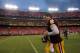 LANDOVER, MD - SEPTEMBER 11: Rex Grossman #8 of the Washington Redskins runs off the field after winning the season opener against the New York Giants at FedExField on September 11, 2011 in Landover, Maryland. (Photo by Ronald Martinez/Getty Images)
