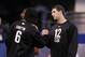 INDIANAPOLIS, IN - FEBRUARY 26: Quarterbacks Andrew Luck of Stanford and Robert Griffin III of Baylor meet during the 2012 NFL Combine at Lucas Oil Stadium on February 26, 2012 in Indianapolis, Indiana. (Photo by Joe Robbins/Getty Images)