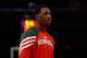 NEW YORK, NY - MARCH 26: Larry Sanders #8 of the Milwaukee Bucks looks on during warm ups against the New York Knicks at Madison Square Garden on March 26, 2012 in New York City. NOTE TO USER: User expressly acknowledges and agrees that, by downloading and or using this photograph, User is consenting to the terms and conditions of the Getty Images License Agreement. (Photo by Chris Chambers/Getty Images)