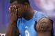 INDIANAPOLIS, IN - FEBRUARY 27: Defensive lineman Quinton Coples of North Carolina wipes his face after workouts during the 2012 NFL Combine at Lucas Oil Stadium on February 27, 2012 in Indianapolis, Indiana. (Photo by Joe Robbins/Getty Images)