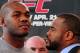 ATLANTA, GA - FEBRUARY 16: Fighters Jon Jones (L) and Rashad Evans pose after a press conference promoting UFC 145: Jones v Evans at Philips Arena on February 16, 2012 in Atlanta, Georgia. (Photo by Scott Cunningham/Getty Images)