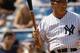 BRONX, NY - JULY 19: Former New York Yankee Bucky Dent laughs while at bat during the club's 57th Annual Old Timers' Day festivities before the game between the Cleveland Indians and the New York Yankees on June 28, 2003 at Yankee Stadium in Bronx, New York. The Yankees defeated the Indians 7-4. (Photo by M. David Leeds/Getty Images)