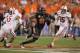 GLENDALE, AZ - JANUARY 02: Justin Blackmon #81 of the Oklahoma State Cowboys makes a reception against Jarek Lancaster #35 of the Stanford Cardinal during the Tostitos Fiesta Bowl on January 2, 2012 at University of Phoenix Stadium in Glendale, Arizona. (Photo by Doug Pensinger/Getty Images)
